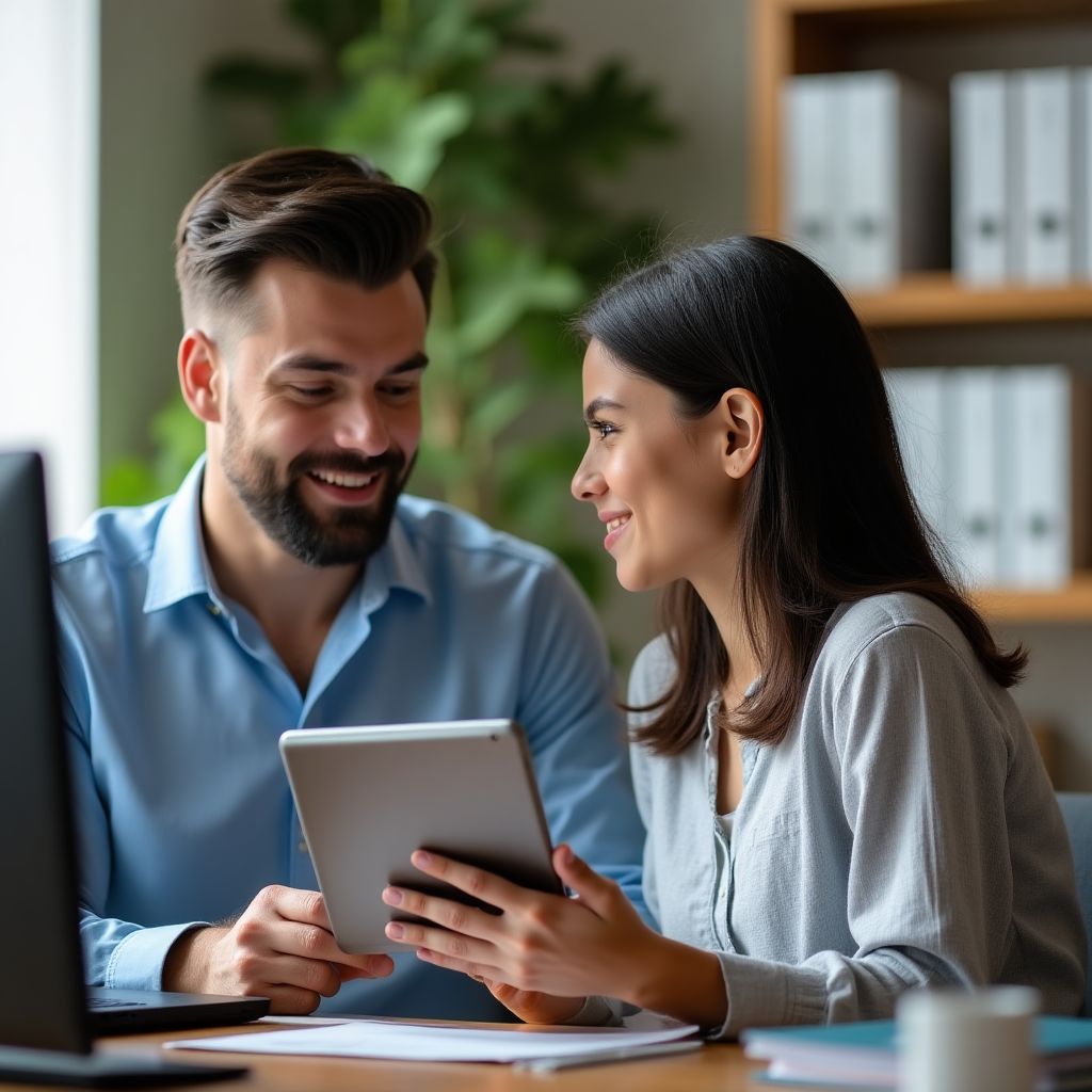 Asesor financiero ayudando a un cliente